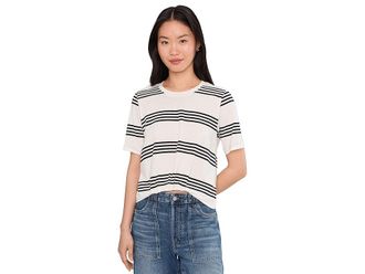 Sanctuary Tuck It Under T-Shirts Womens Clothing Chalk/Black Stripe : LG (US 10-12), Cotton