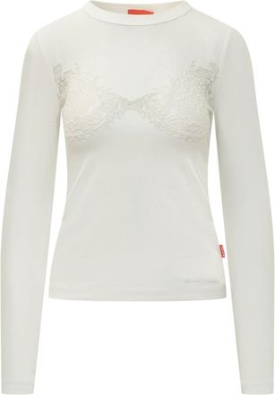 Diesel Off White Embellished Crew Neck Sweater