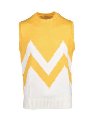KANGRA Bold Zigzag Pattern Merino Wool Vest