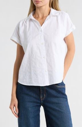 Beach Lunch Lounge Short Sleeve Button Down Shirt in White at Nordstrom Rack, Size X-Large