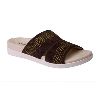 Spenco Twilight Ellie Sandals Womens US Brown Leather Open Toe Slide GAL685