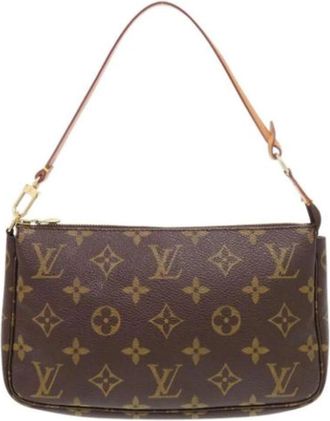 Louis Vuitton Tweedehands Canvas Louis Vuitton tassen - Dames - Vintage Handtas - Bruin - ONE Size - Vintage