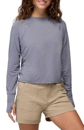 Prana Gathered Long Sleeve T-Shirt in Taro at Nordstrom, Size X-Small