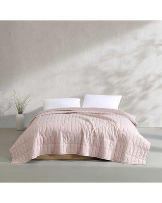 Calvin Klein 200 Thread Count Solid Washed Percale Cotton Quilt Set