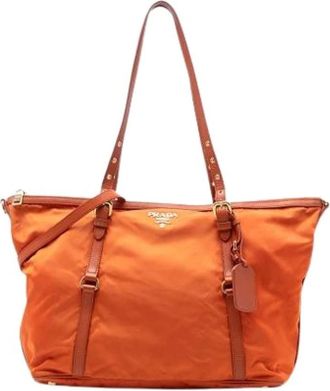 Prada Pre-owned Tote Bags, female, Orange, Size: ONE SIZE Pre-owned Satchel
