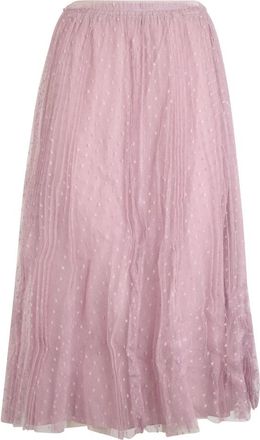 Red Valentino Roze geplooide rok- licht en veelzijdig. - Dames - Midirokken - Roze - XL - Polyester - Rokken