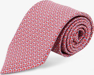 Ferragamo Cravatta in seta con stampa Intreccio - FERRAGAMO - gender_Man