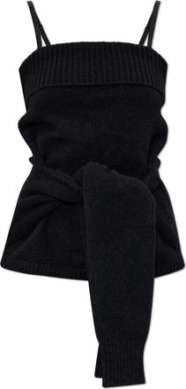 Dolce & Gabbana Top met bandjes - Dames - Tops zonder mouwen - Zwart - M - Leer - Tops