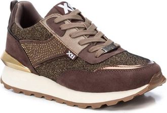 Xti Womens Lace-Up Sneakers In Brown