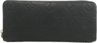 Louis Vuitton Black Leather Long Wallet (Bi-Fold) (Pre-Owned)