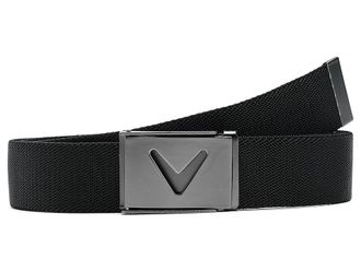 Callaway V-logo Web Belt Mens Belts Caviar, Polyester/Polypropylene