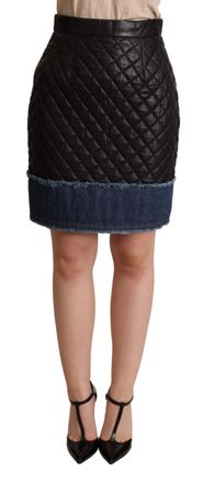 Dolce & Gabbana Dolce Gabbana Gequilted Leren Minirok