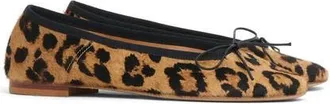 Mansur Gavriel Dance Calf Hair Ballerina Flat in Leopard/black at Nordstrom, Size 39.5