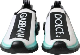 Dolce & Gabbana Black White Blue Slip On Sorrento Sneakers Womens Shoes