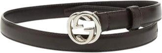Gucci Pre-owned Belts, female, Brown, Size: ONE SIZE Pre-owned Interlocking G Leather Belt