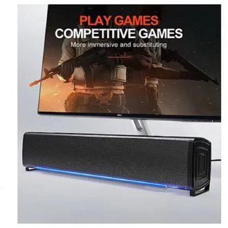 Trade Shop Trade Shop - Altoparlanti Q-t125 Speaker Soundbar Per Pc Potenziamento Bassi E Led Alla Base