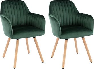 VENTE-UNIQUE.COM Set de 2 sillas terciopelo verde esmeralda