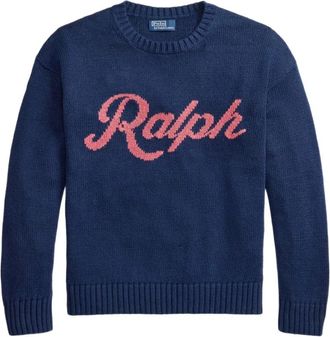 Ralph Lauren Intarsia-Knit Crew - Heren - Ronde hals truien - Blauw - L - Truien & Vesten