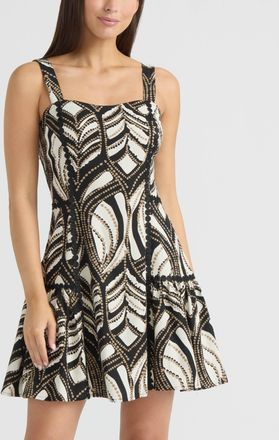 Ellen Tracy Womens Linen Dotted Lace Trim Dress