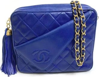 Chanel Pre-owned Leather chanel-bags - Dames - Vintage Schoudertas - Blauw - ONE Size - Vintage