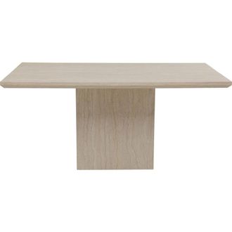 Kare Design Mesa 160 x 90 cm 6 plazas de madera crema travertino
