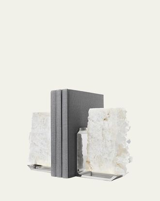 ANNA new york Fim Geo Quartz and Aluminum Bookends
