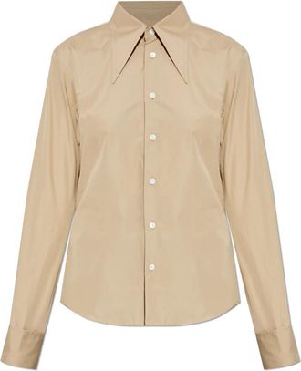 Ami Cotton Shirt - Dames - Overhemden - Beige - 3XS - Katoen - Overhemden