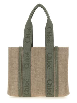 Chlo&eacute; Natural/Green Woody Medium Tote