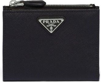 Prada triangle-logo Saffiano leather wallet - women - Calf Leather - One Size - Black