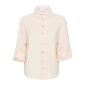 Saint Tropez Overhemden, Dames, Beige, L, Zalinda SZ Shirt