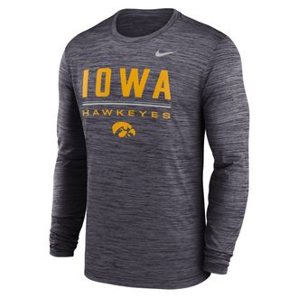 Nike Iowa Sideline Velocity Nike Mens Dri-FIT College T-Shirt in Black | 02EQ00AIA-FG7