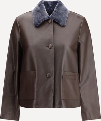 Marni Giacca in pelle con colletto in shearling Woman 44
