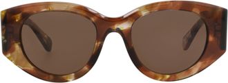 Chlo&eacute; Round-Frame Recycled Acetate Sunglasses