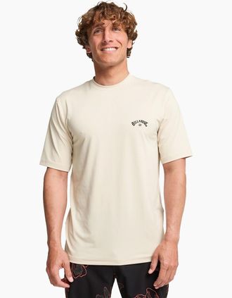 Billabong Mens Billabong Mens Arch Wave 50+ UPF Short Sleeve Rash Vest - Tan - Size: 44