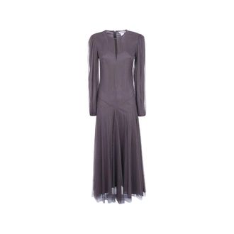 Twinset Maxi Jurk - Dames - Maxi kleedjes - Paars - XS - Kleedjes
