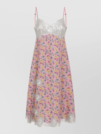 Dolce & Gabbana midi dress v neckline floral lace