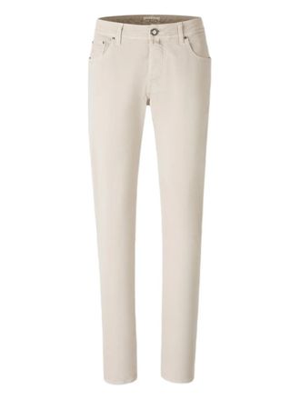Jacob Cohen logo-embroidered jeans - men - Elastane/Cotton - 33 - Neutrals