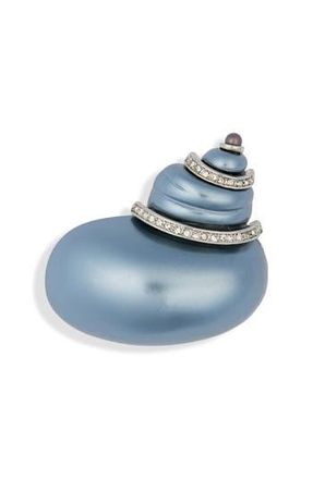 Kenneth Jay Lane Faux Pearl & Crystal Snail Pin in Grey at Nordstrom Rack