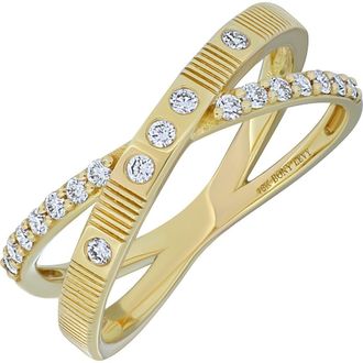 Bony Levy Cleo Diamond Crossover Ring in 18K Yellow Gold at Nordstrom Rack, Size 5.5