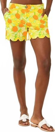 Lilly Pulitzer Buttercup Mid Rise Short In Island Palm Zesty