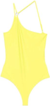 Coperni One Shoulder Badpak - Dames - Badpakken - Groen - M - Tweed - Badmode