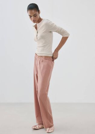 Mango Pigiama due pezzi righe seersucker rosa - Donna - S - MANGO