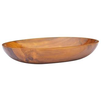 Berkfield Home Basin Solid Teak Wood 60x40x10 cm in Brown | Size: 60 x 40 x 10 cm