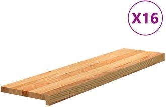 vidaXL Pelda&ntilde;os De Escalera 16 Uds Madera Maciza Roble Marr&oacute;n Claro Vidaxl