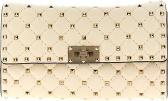 Valentino Garavani White Rockstud Spike Shoulder Bag