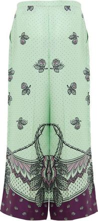 Gucci Womens Green Silk Casual Pants