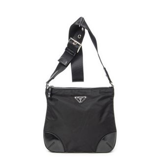Prada Pre-owned Womens Zip Crossbody Shoulder Bag - Black - One Size