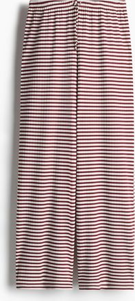 H&M Weite Hose mit Tunnelzug - Weinrot/Gestreift