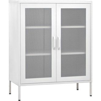 vidaXL Armario Almacenamiento Acero Blanco 80x35x101,5 Cm Vidaxl