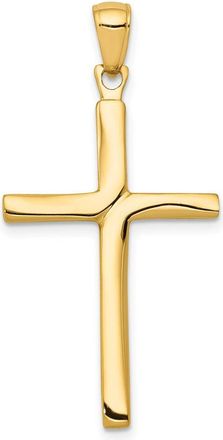 Diamond2Deal 10k Yellow Gold Polished Finish Accent Stick Cross Pendant